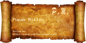 Pupák Miklós névjegykártya